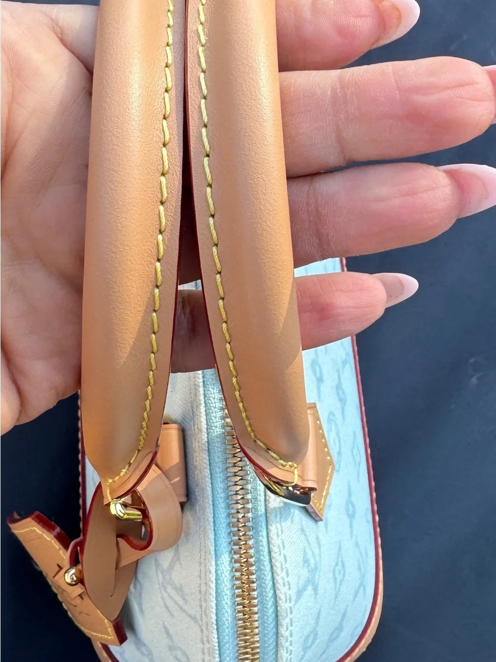 Louis Vuitton 130 yr Anniversary ALMA BB Light Blue Monogram Crossbody